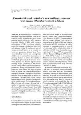 Characteristics and Control of a New Basidiomycetous Root Rot of Cassava (Mannihot Esculents) in Ghana