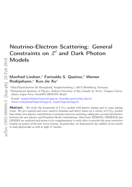 Neutrino-Electron Scattering: General Constraints on Z 0 and Dark Photon Models