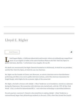 Lloyd E. Rigler