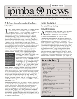 IPMBA News Vol. 16 No. 1 Winter 2007
