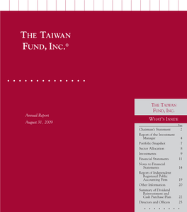 The Taiwan Fund, Inc ®