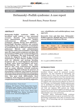 Heřmanský–Pudlák Syndrome: a Case Report