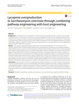 Lycopene Overproduction in Saccharomyces Cerevisiae Through