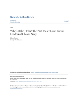 The Past, Present, and Future Leaders of China's Navy