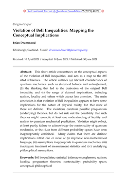 Violation of Bell Inequalities: Mapping the Conceptual Implications