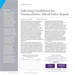 Selecting Candidates for Transcatheter Mitral Valve Repair