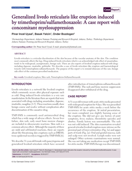 Generalized Livedo Reticularis Like Eruption Induced by Trimethoprim/Sulfamethoxazole: a Case Report with Concomitant Myelosuppression