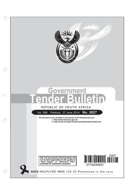 Tender Bulletin No 2827 of 27-June-2014, Volume