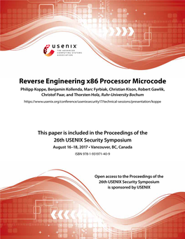 Reverse Engineering X86 Processor Microcode