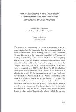 The Han Commanderies in Early Korean History: a Reconsideration of the Han Commanderies from a Broader East Asian Perspective