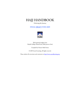 HAJJ HANDBOOK Perfecting the Journey