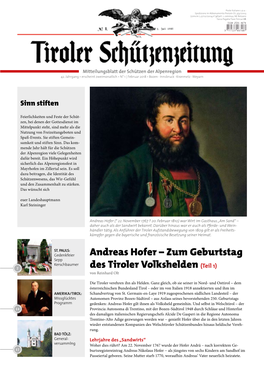 Andreas Hofer – Zum Geburtstag Des Tiroler Volkshelden (Teil 1)