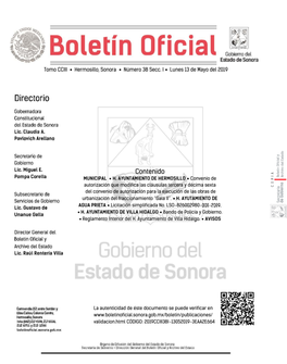 Lunes 13 De Mayo De 2019. CCIII Número 38 Secc. I