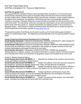 And Then There Were None Unit Plan 2 (Grades 6-12: Focus on High School)