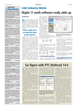 Go Figure with PTC Mathcad 14.0