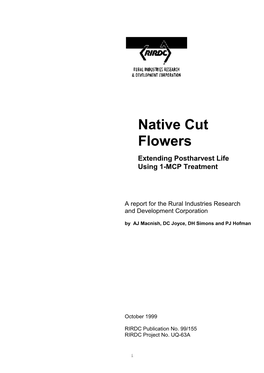Native Cut Flowers Extending Postharvest Life Using 1-MCP Treatment