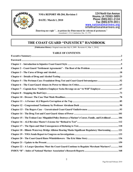 THE COAST GUARD “INJUSTICE” HANDBOOK [Publication History: Original Issue Date July 9, 2009