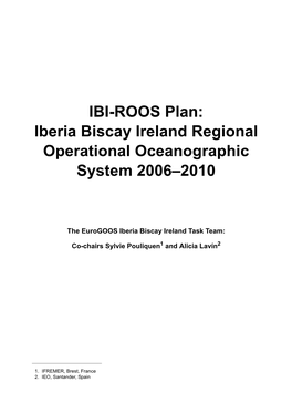 IBI-ROOS Plan: Iberia Biscay Ireland Regional Operational Oceanographic System 2006–2010