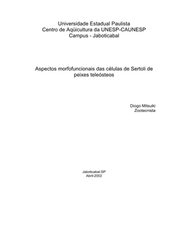 Jaboticabal Aspectos Morfofuncionais Das Célula