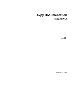 Avpy Documentation Release 0.1.1