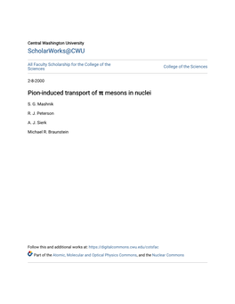 Pion-Induced Transport of Π Mesons in Nuclei