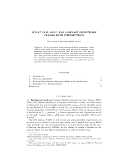 Structural Logic and Abstract Elementary Classes with Intersections