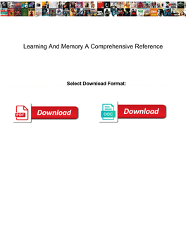 Learning and Memory a Comprehensive Reference