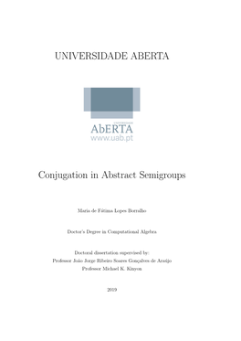 UNIVERSIDADE ABERTA Conjugation in Abstract Semigroups