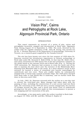 "Vision Pits", Cairns and Petroglyphs at Rock Lake, Algonquin Provincial Park, Ontario