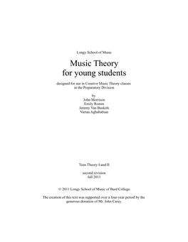 Music Theory for Young Students