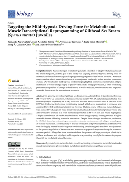 Targeting the Mild-Hypoxia Driving Force for Metabolic and Muscle Transcriptional Reprogramming of Gilthead Sea Bream (Sparus Aurata) Juveniles