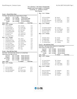 Contractor License Hy-Tek's MEET MANAGER Page 1 NCAA