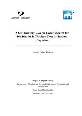 Taylor's Search for Self-Identity in the Bean Trees by Barbara Kingsolver