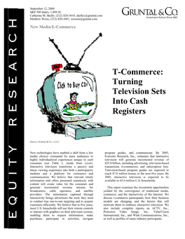 T-Commerce: Turning Television Sets Into Cash Registers