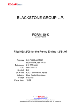 Blackstone Group L.P