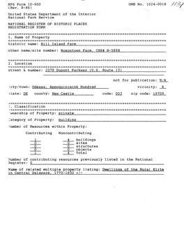 Name of Related Multiple Property Listing: Dwellings of the Rural Elite in Central Delaware, 1770-1830 +/-______4