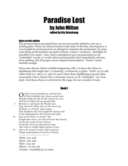 Paradise Lost Bk. 1