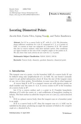 Locating Diametral Points