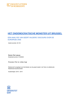 Het Ondemocratische Monster Uit Brussel