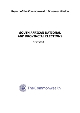 South African National and Provincial Elections
