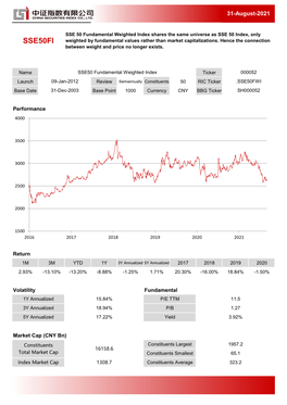 SSE50FI Weighted by Fundamental Values Rather Than Market Capitalizations