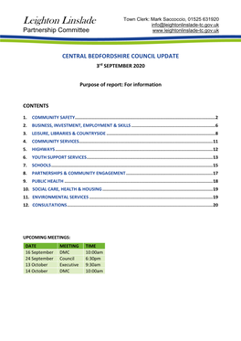 Leighton Linslade Info@Leightonlinslade-Tc.Gov.Uk Partnership Committee