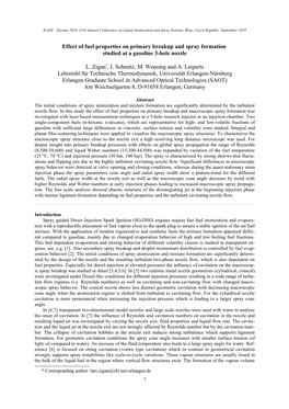 Effect of Fuel Properties on Primary Breakup and Spray Formation Studied at a Gasoline 3-Hole Nozzle