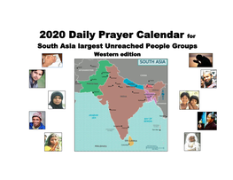 2020 Daily Prayer Calendar