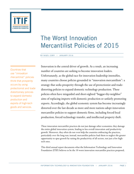 The Worst Innovation Mercantilist Policies of 2015