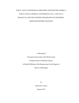 Total Synthesis of Aspeverin and Penicimutamide a Part Ii