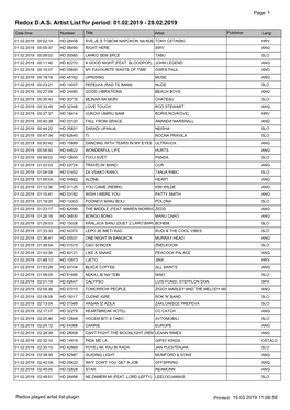 Redox DAS Artist List for Period: 01.02.2019