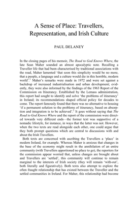 Travellers, Representation, and Irish Culture