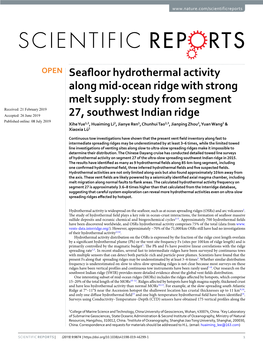 Seafloor Hydrothermal Activity Along Mid-Ocean Ridge With
