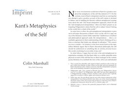 Kant's Metaphysics of the Self